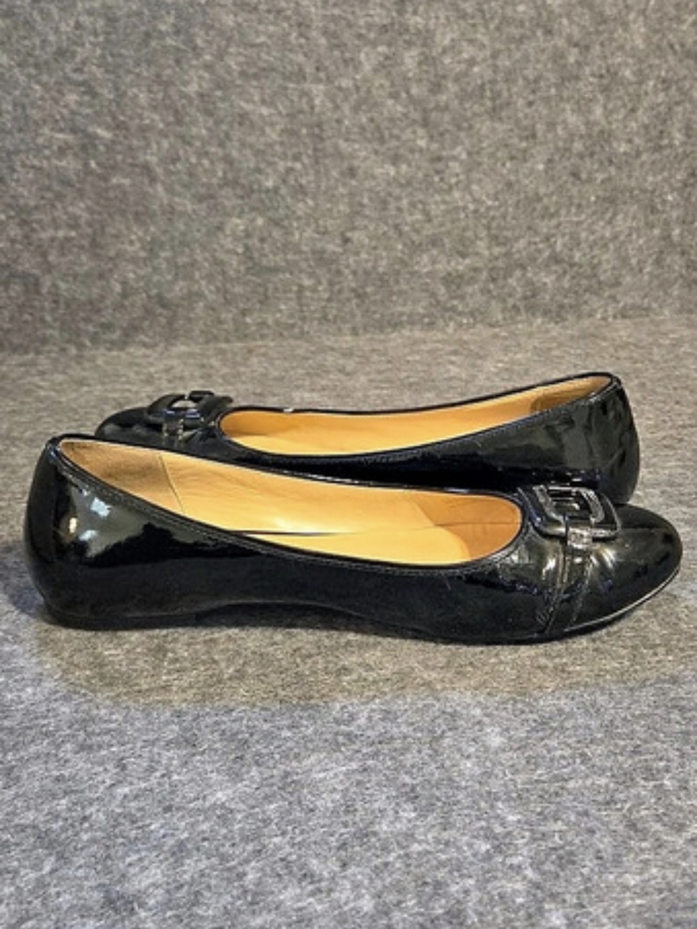 Cole Haan Black Patent Ballet Flats With Buckle Detail - Picture 7 of 10